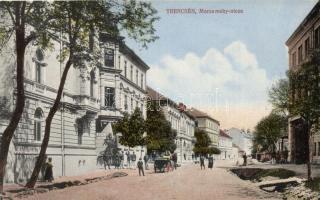 Trencsén, Marsovszky utca, Magyar Királyi Adóhivatal / street, tax office