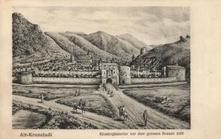 1689 Brassó, Kronstadt; Alt-Kronstadt, Klostergässertor vor dem grossen Brande, Kolostor kapu a nagy tűz előtt / before the great fire (EK)
