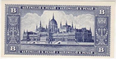 1946. 100.000.000B.-pengő mindkét oldalon erősen elcsúszott nyomattal T:I