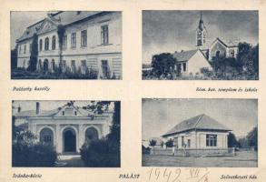 Palást, Palásthy kastély, Római katolikus templom és iskola, Ivánka kúria, Szövetkezeti ház / castle, Roman Catholic church and school, mansion, cooperative house  (EK)
