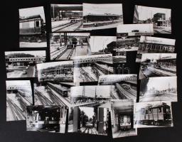 1986 Karai Sándor: HÉV állomások, műszaki berendezések - Boráros tér, Csepel, Soroksári út, Kőér u. és Kőbánya-Kispest – 21 db fotólap, 9x14 cm