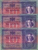 1904. 10K (3x) kevés ugrású sorszámokkal (081742, 081750, 081755) T:I