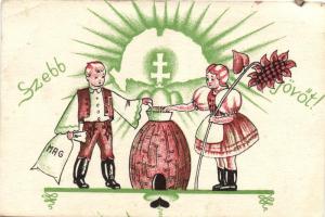 Szebb jövőt! Ezzel a levelezőlappal Selmeczi Margit debreceni kaptáros diák díjat nyert a Horthy István Diákkaptár Szövetség levelezőlap pályázatán / Hungarian irredenta (EK)