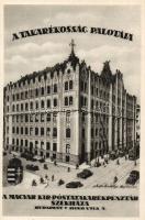 Budapest V. Hold utca a Magyar Kir. Postatakarékpénztár székháza villamossal