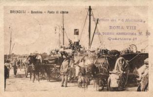 Brindisi, Banchina - Punti di sbarco / quay, landing point, steamship (small tear)
