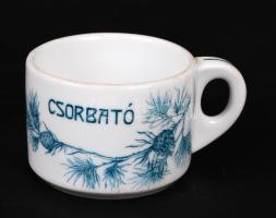 Hüttl Tivadar csésze "Csorbató" felirattal, matricás, jelzett, alj nélkül