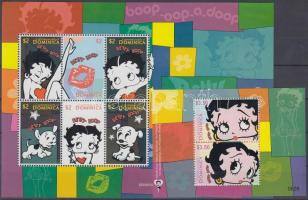 Betty Boop cartoon character minisheet + block, Betty Boop, rajzfilmfigura kisív + blokk