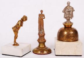 3 db mini figurális szobrocska,m:7-9 cm