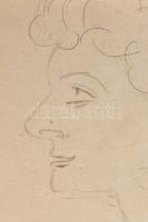 Olvashatatlan jelzéssel: Jávor Pál, Muráti Lili, két oldalas ceruza rajz, 35×29 cm