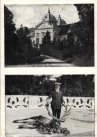 Gödöllő, királyi kastély, Horthy az általa lőtt szarvasbikával (EK)