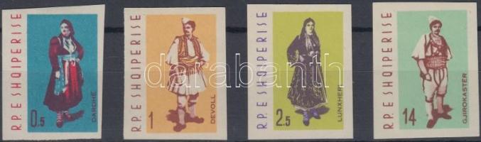 Népviseletek vágott sor (695 falcos), Folk costumes imperforated set (695 hinged)