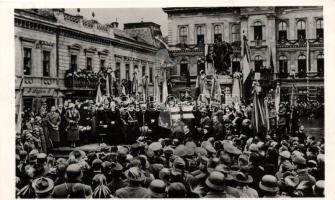 1938 Komárom, Vitéz nagybányai Horthy Miklós, bevonulás / Horthy, entry of the Hungarian troops 'vissza' So. Stpl