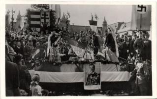 1940 Nagyvárad, Horthy, bevonulás / Horthy, entry of the Hungarian troops (ragasztónyom / gluemark)