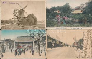 4 db háború előtti külföldi képeslap (közte Kobe, Tsurugaoka) / 4 vintage postcards