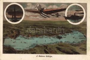 Balaton, térkép, hidroplán