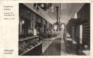 Budapest VI. Andrássy út 70. Confiserie Lukács, elárusító csarnok (b)