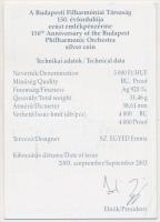 2003. 5000Ft Ag "Budapesti Filharmoniai Társaság" T:PP Tanúsítvánnyal!