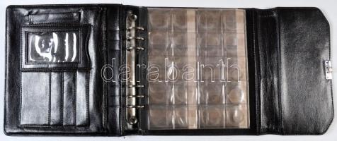 Vegyes fémpénz gyűjtemény néhány ezüsttel műbőr borítású csatos éremtartó albumba rendezve T:vegyes