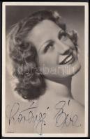 Szörényi Éva (1917-2009) színművésznő aláírása az őt ábrázoló fotón