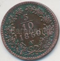 Ausztria/olasz verdejel 1860V 5/10Kr T:2-  Austria/Italian mint mark 1860V 5/10 Kreuzer C:VF