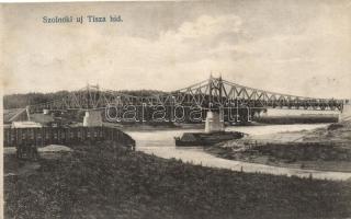 Szolnok, Új Tisza híd, Özv. Kiss J.-né kiadása (ázott / wet damage)