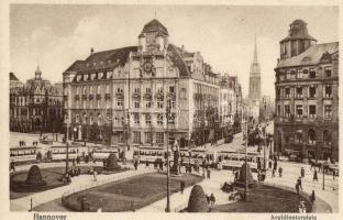 Hannover, Aegidientorplatz; F. Astholz / square, trams