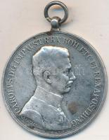 1917. "Károly Ezüst Vitézségi Érem I. osztálya" fémjel nélküli ezüst kitüntetés mellszalag nélkül. Szign.: KAUTSCH T:2-/3 ph. Hungary 1917. "Medal for Bravery, silver medal I class" silver decoration without hallmark and ribbon. Sign: KAUTSCH C:VF/F edge error