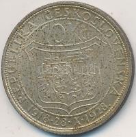 Csehszlovákia 1928. 10K Ag "Függetlenség 10. évfordulója" T:2 patina Czechoslovakia 1928. 10 Korun Ag "10th Anniversary of Independence" C:XF patina
