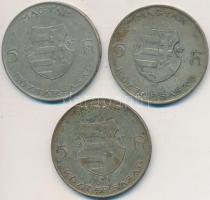 1947. 5Ft Ag "Kossuth" (3x) T:2-,3 Adamo F8.1