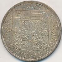 Csehszlovákia 1937. 20K Ag "Masaryk" T:2 patina Czechslovakia 1937. 20 Korun Ag "Death of President Masaryk" C:XF patina Krause KM#18