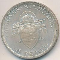1938. 5P Ag "Szent István" T:2- Adamo P8.1