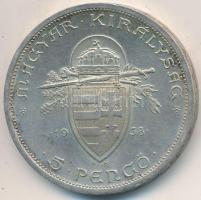 1938. 5P Ag "Szent István" T:2- Adamo P8.1