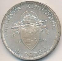 1938. 5P Ag "Szent István" T:2-
Adamo P8.1