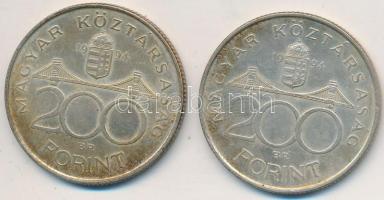 1994. 200Ft Ag "Deák" (2x) T:2- Adamo F13.1