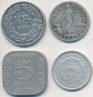 Ceylon(Sri Lanka) 1910. 5c Cu-Ni + Svájc 1920B 1/2Fr Ag + Fülöp Szigetek/Amerikai Egyesült Államok K...