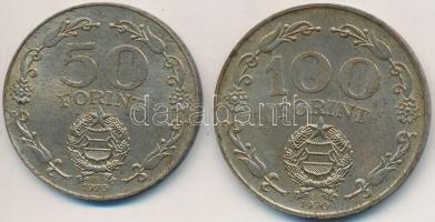 1970. 50Ft Ag + 100Ft "Felszabadulás" pár T:BU patina