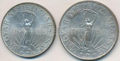 1970. 50Ft Ag + 100Ft "Felszabadulás" pár T:BU patina