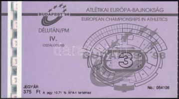 1998 Bp., Atlétikai Európa-Bajnokság belépőjegy / 1998 Budapest, Ticket of European Championships in Athletics