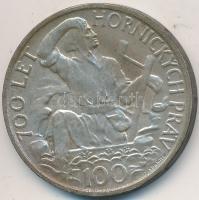 Csehszlovákia 1949. 100K Ag "Iglói bányászat 700. évfordulója" T:2 patina Czechoslovakia 1949. 100 Korun Ag "700th Anniversary - Jihlava Mining Privileges" C:XF patina Krause KM#29