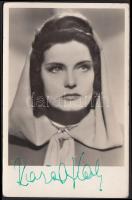 Karády Katalin (1910-1990) színésznő saját kezű aláírása az őt ábrázoló fotóképeslapon