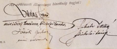 1914 Bp., A selmecbányai erdészeti államvizsgáló bizottság elnöksége által kibocsátott díszes erdőmé...