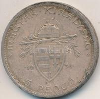 1938. 5P Ag "Szent István" T:2- Adamo P8.1