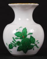 Kézzel festett, Apponyi mintás Herendi porcelán mini váza, hibátlan, jelzett, m: 6,5 cm