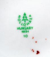 Hollóházi népi virágmintás porcelán kulacs dugóval, és dugó nélkül, Sopron korsó, hibátlan, jelzett,...