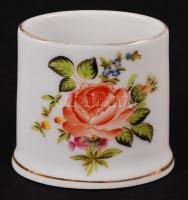 Herendi fogpiszkáló tartó, kézzel festett, jelzett, alján apró lepattanás, 5×6 cm