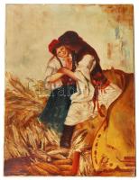 Dunay jelzéssel: Pásztor óra. Hollósi után. Olaj, vászon, 80×60 cm