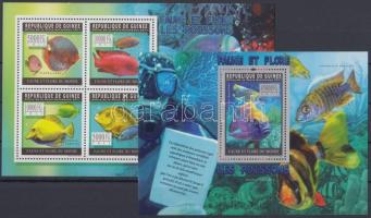 Halak kisív + blokk, Fishes minisheet + block