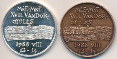 Lantos Györgyi / Szabó Géza (1939-) 1988. "MÉE XIX. Vándorgyűlése Baja / Türr István" Ag (35.42g/0.835/42,5mm) és Br emlékérem (42,5mm) T:PP,1 (felületi karc)