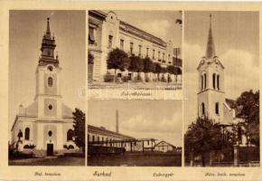 Sarkad, Római katolikus és Református templom, Takarékpénztár, cukorgyár (EK)