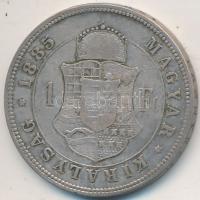 1885KB 1Ft Ag "Ferenc József / Barokk címer" Körmöcbánya T:3 Hungary 1885KB 1 Forint Ag "Franz Joseph" Kremnitz C:F Unger III.: 1466, Huszár: 2141., Adamo M15